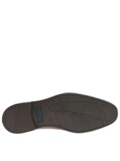 Derbies en cuir cognac à talon plat et à lacets ronds avec empiècements texturés