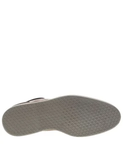 Derbies en cuir cognac à talon plat et à lacets ronds bleu marine