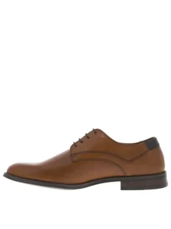 Derbies en cuir marrons avec le nom de la marque embossé et à lacets ronds