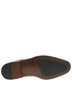 Derbies en cuir marrons avec le nom de la marque embossé et à lacets ronds