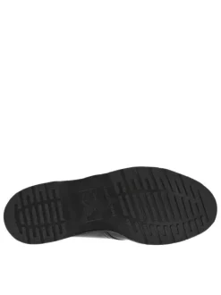 Derbies en cuir noires avec talon décroché bas et à lacets ronds