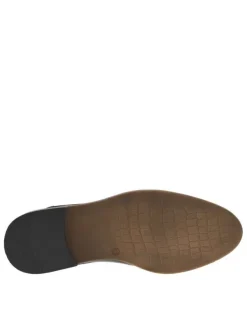 Derbies en cuir noires et marine avec des lacets ronds et un talon plat