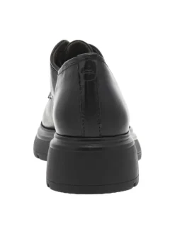 Derbies en cuir noir à extérieure antidérapante et à lacets plats