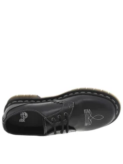 Derbies 1461 Gothic Americana en cuir noires à talon plat et à lacets plats