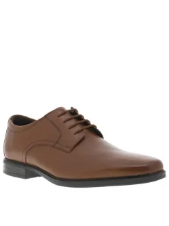 Derbies Howard Walk en cuir cognac à talon plat avec des lacets ronds