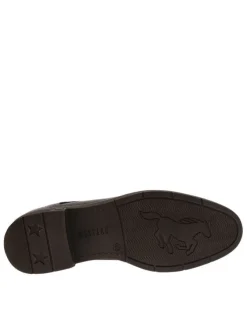 Derbies marron à talon décroché bas avec des lacets et un zip latéral