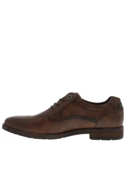 Derbies marron à talon décroché bas avec des lacets et un zip latéral