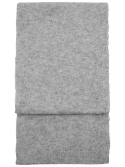 Echarpe grise aspect moucheté en maille tricotée effet lainage
