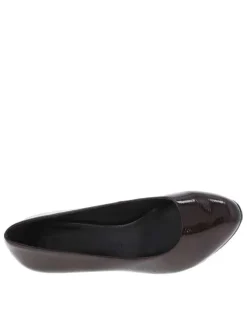 Escarpins bordeaux en simili cuir vernis à talon décroché haut