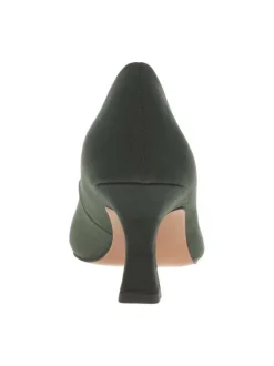Escarpins décolleté aspect kaki, semelle à talon bobine décroché moyen