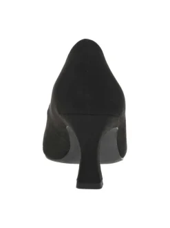 Escarpins decollete simple noir à semelle à talon décroché moyen