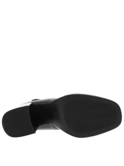 Escarpins noirs vernis avec semelle à talon décroché haut et épais