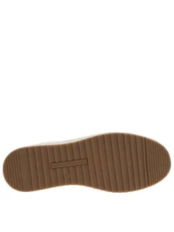 Espadrilles blanches en tissu avec semelle crantée beige et oeillets dorés