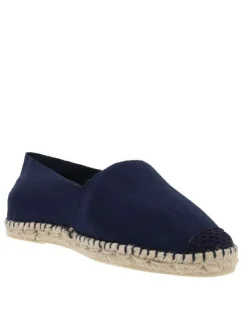Espadrilles homme en tissu marine et à semelle plate Slip-on