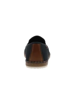 Espadrilles homme marine unies en toile et à semelle à corde