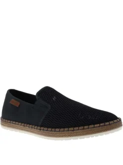 Espadrilles homme marine unies en toile et à semelle à corde