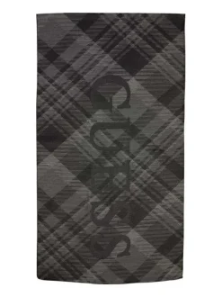 Foulard dégradé noir avec nom de la marque brodé