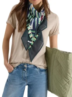 Foulard en coton multicolore à motifs pourvu d'une forme triangulaire