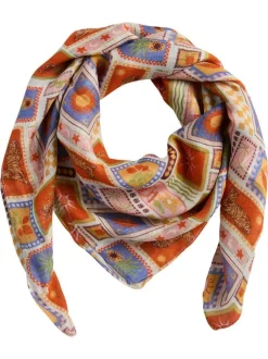 Foulard multicolore pourvu d'un imprimé aspect carrelage mosaïque