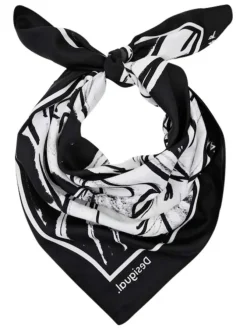Foulard noir avec dessin 