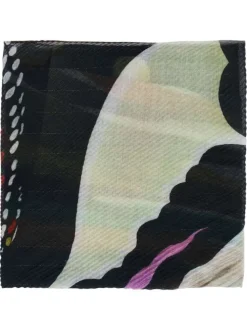 Foulard noir avec imprimés en forme géométrique multicolores