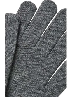 Gants Barry gris unis avec les poignets élastiqués en bord côte