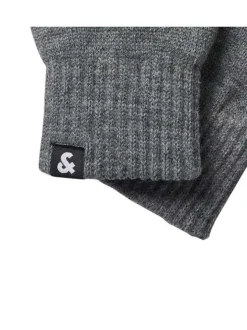 Gants Barry gris unis avec les poignets élastiqués en bord côte