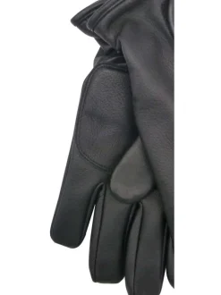 Gants noirs unis avec bandes auto-agrippantes logotypées aux poignets