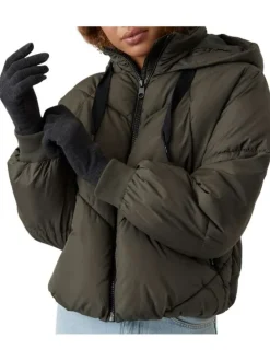 Gants anthracite uni légèrement chiné avec des poignets en bord côte