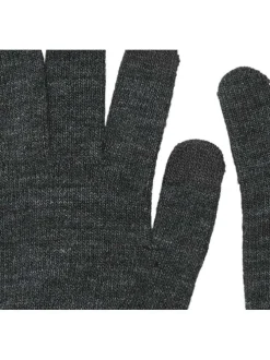 Gants anthracite uni légèrement chiné avec des poignets en bord côte