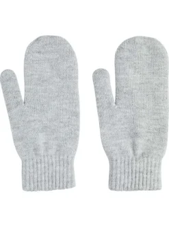 Gants gris clair unis avec larges élastiques aux poignets