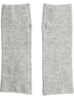 Gants mitaines gris clair unis avec ouvertures pour le pouce