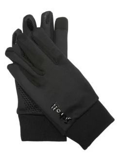 Gants noirs unis texturés et resserré au niveau des poignets