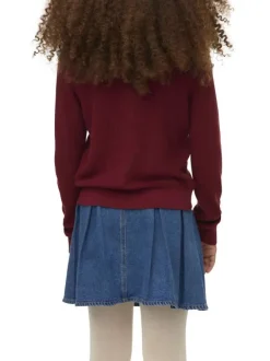 Gilet bordeaux uni avec un col v et une boutonnière en forme de coeur
