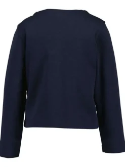 Gilet en coton marine uni avec une coupe droite et un col rond
