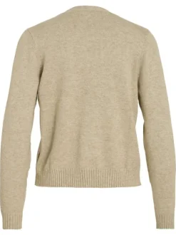 Gilet beige uni avec une coupe droite et des manches longues