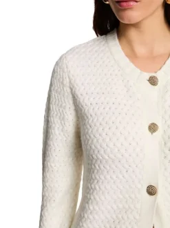 Gilet blanc uni avec une coupe ajustée et des manches longues