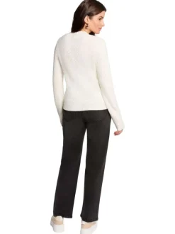 Gilet blanc uni avec une coupe ajustée et des manches longues
