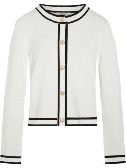 Gilet blanc uni avec une coupe droite et des manches longues