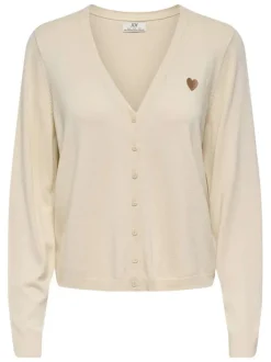 Gilet écru uni avec une coupe ajustée et des manches longues