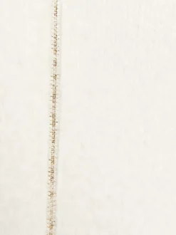 Gilet écru uni à coupe droite avec des manches longues et zip doré