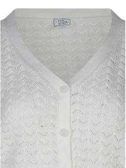 Gilet en coton blanc uni avec une coupe droite et un col en V