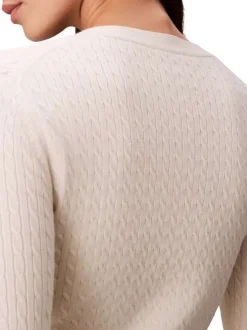 Gilet en coton écru uni avec une coupe moulante et un col V