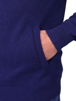 Gilet en coton marine uni avec une coupe droite et un col montant