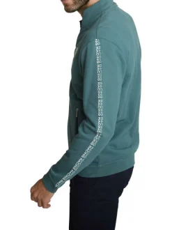 Gilet en coton mélangé uni à coupe ajustée pourvu d'un col montant