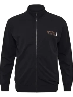 Gilet en coton noir uni avec une coupe slim et un col montant