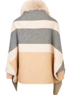 Gilet multicolore rayé avec un col v et des manches longues
