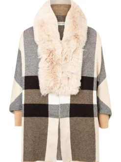 Gilet multicolore rayé avec un col v et des manches longues