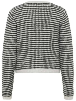 Gilet noir et blanc en maille avec une coupe droite et des manches longues