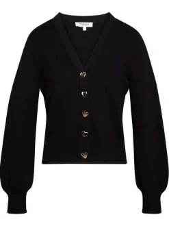 Gilet noir uni avec une coupe droite et des manches longues